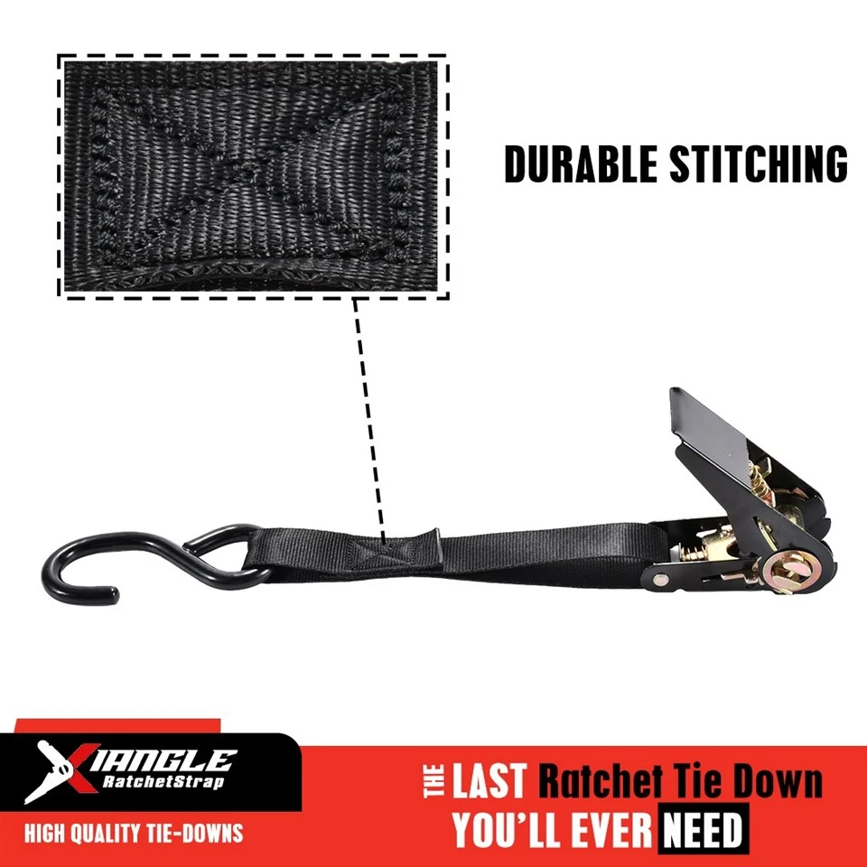 25mm High-quality Black-E Coating Ratchet Tie-down Straps With S Hook suppliers