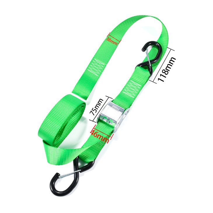 1.5 Inch Motorcycle Cam Buckle Tie Down Strap With S-Hook