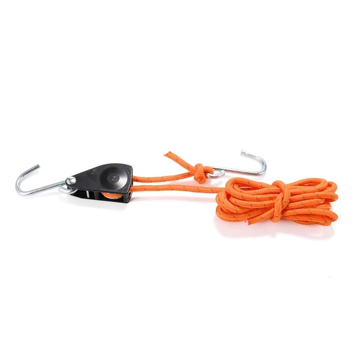 Adjustable Rope Ratchet Tie Down Strap With S Hook
