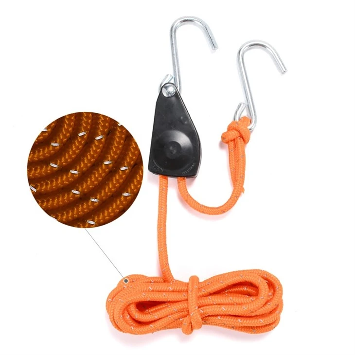 Adjustable Rope Ratchet Tie Down Strap With S Hook