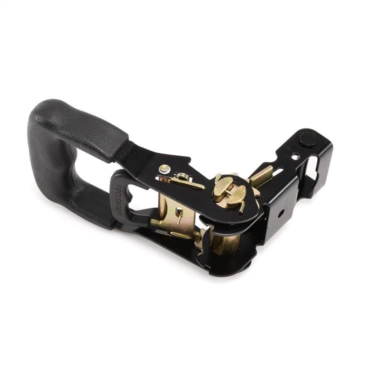 Heavy-Duty Ratchet Tie Down Strap With Color Zinc Finish And Rubber Handle - 2T Capacity