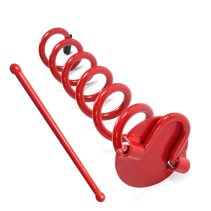Spiral Ground Anchor With Carabiner Hook
